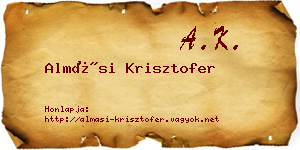 Almási Krisztofer névjegykártya