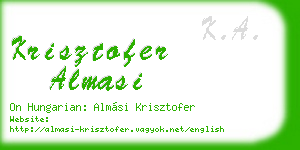 krisztofer almasi business card