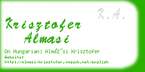 krisztofer almasi business card